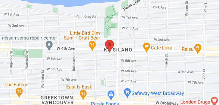 map of 406 2858 W 4TH AVENUE